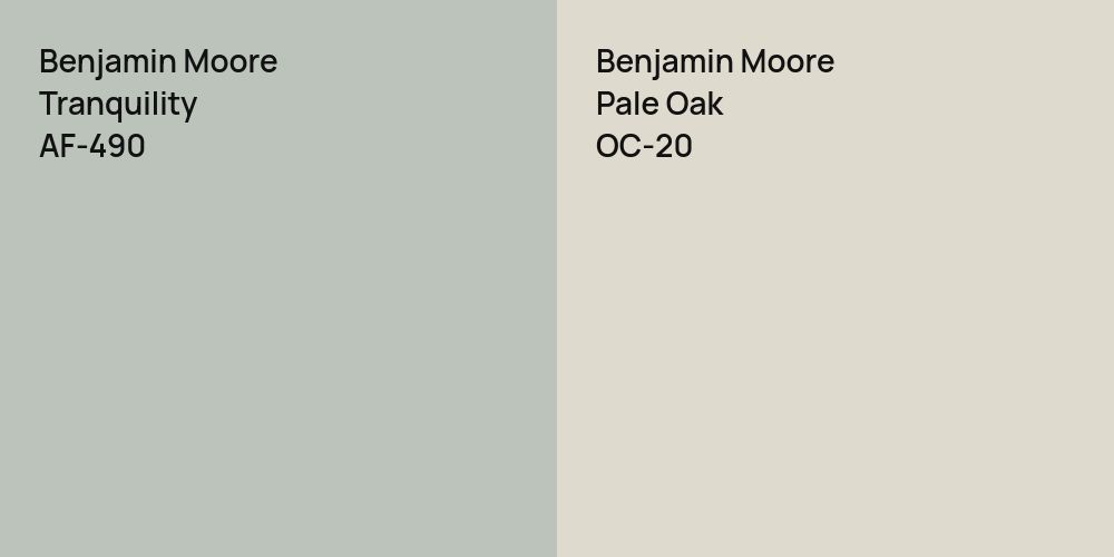 Benjamin Moore Tranquility vs. Benjamin Moore Pale Oak