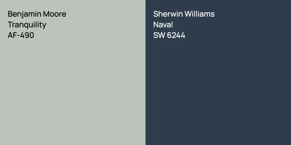 Benjamin Moore Tranquility vs. Sherwin Williams Naval