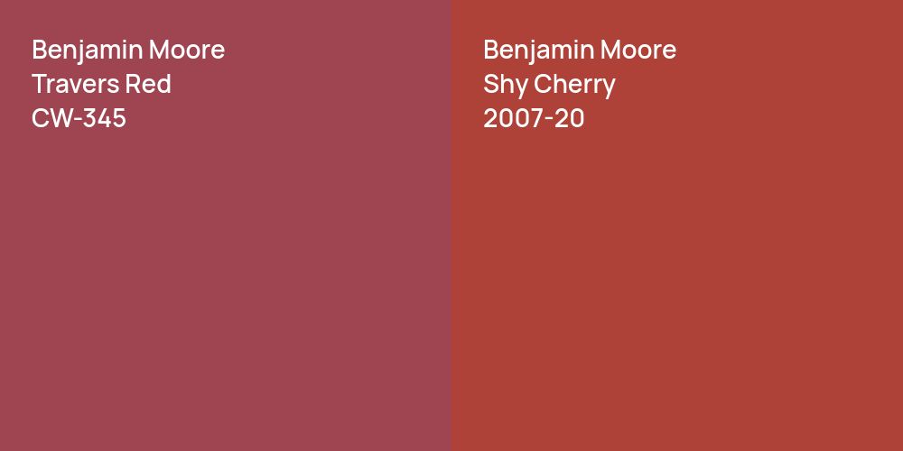 Benjamin Moore Travers Red vs. Benjamin Moore Shy Cherry