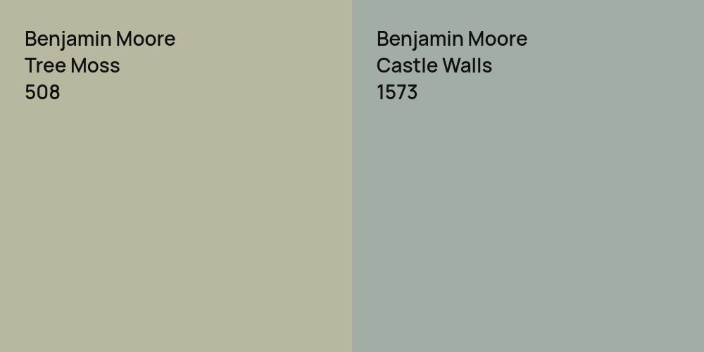 Benjamin Moore Tree Moss vs. Benjamin Moore Castle Walls