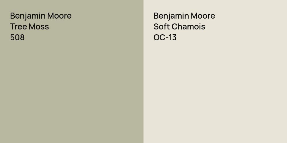 Benjamin Moore Tree Moss vs. Benjamin Moore Soft Chamois