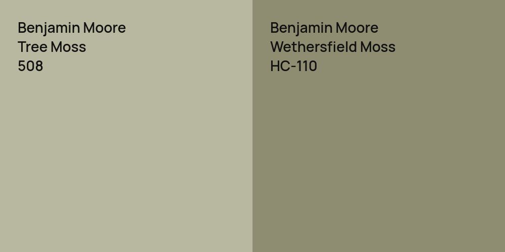 Benjamin Moore Tree Moss vs. Benjamin Moore Wethersfield Moss