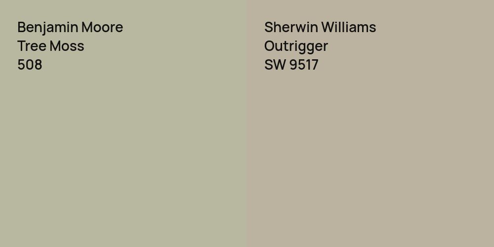 Benjamin Moore Tree Moss vs. Sherwin Williams Outrigger