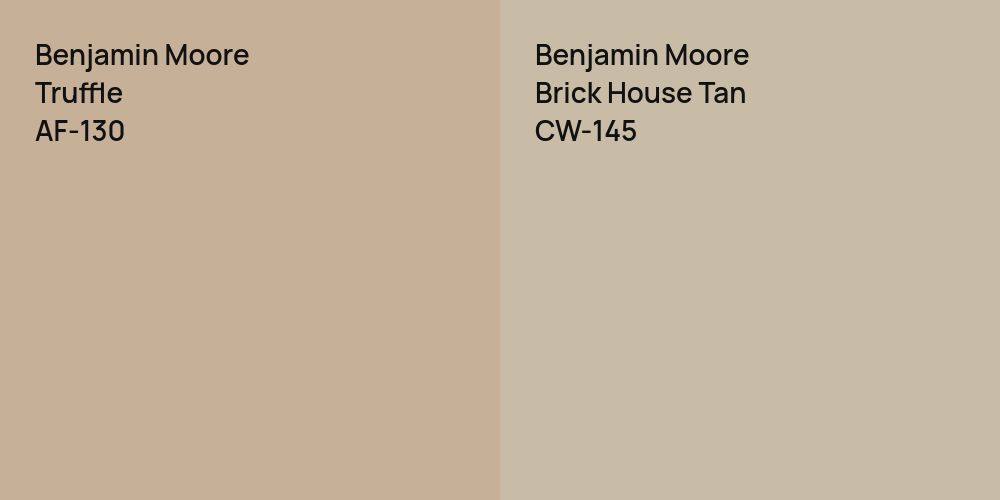 Benjamin Moore Truffle vs. Benjamin Moore Brick House Tan