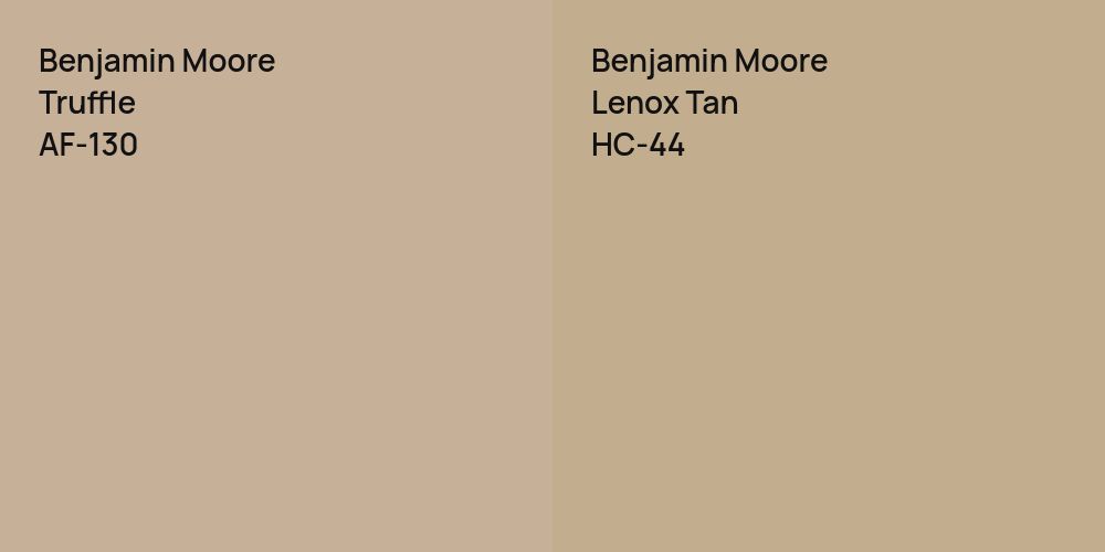 Benjamin Moore Truffle vs. Benjamin Moore Lenox Tan