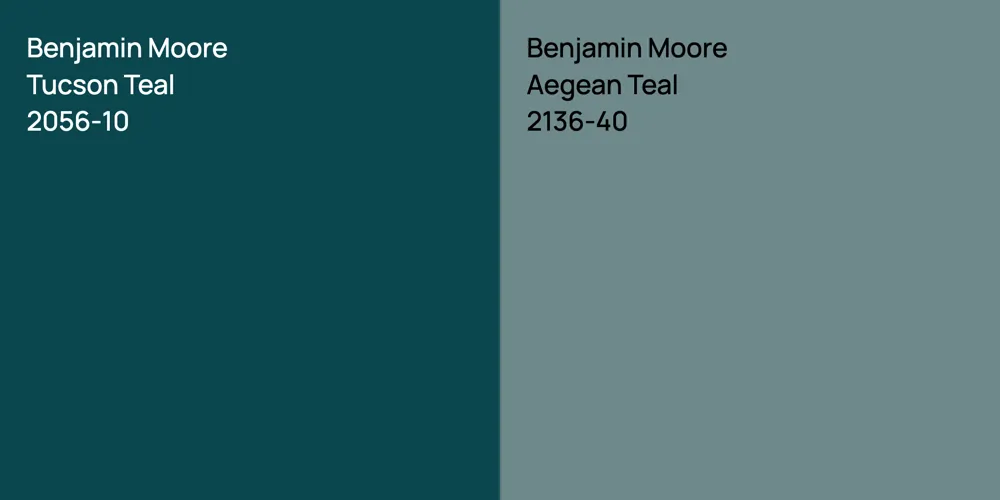 Benjamin Moore Tucson Teal vs. Benjamin Moore Aegean Teal