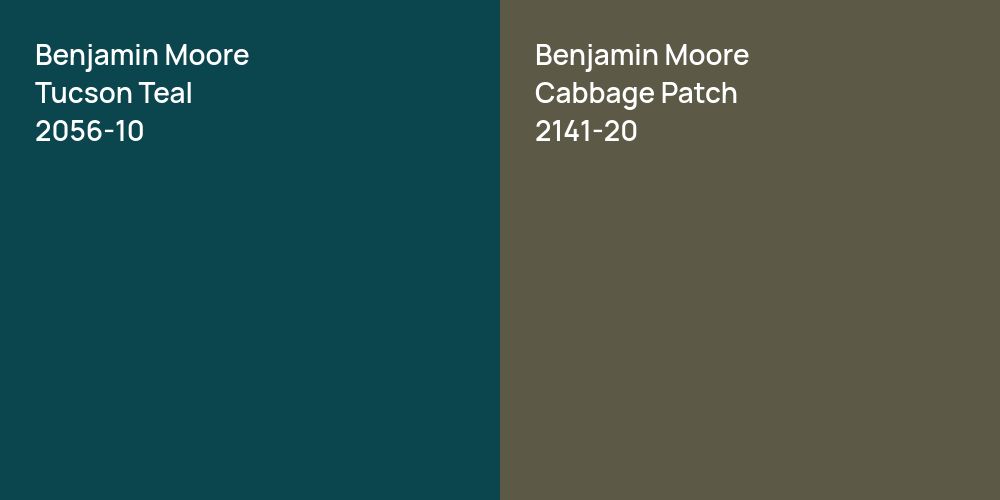 Benjamin Moore Tucson Teal vs. Benjamin Moore Cabbage Patch