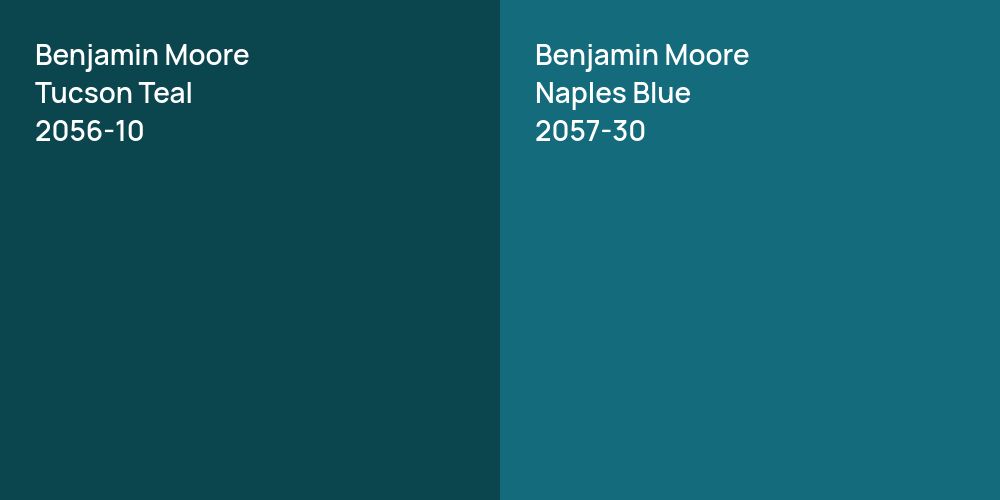 Benjamin Moore Tucson Teal vs. Benjamin Moore Naples Blue