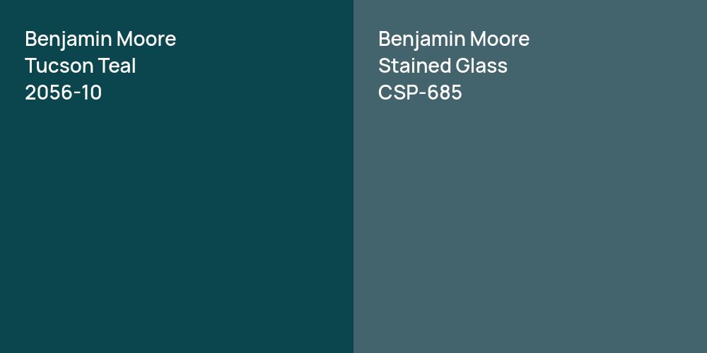 Benjamin Moore Tucson Teal vs. Benjamin Moore Stained Glass