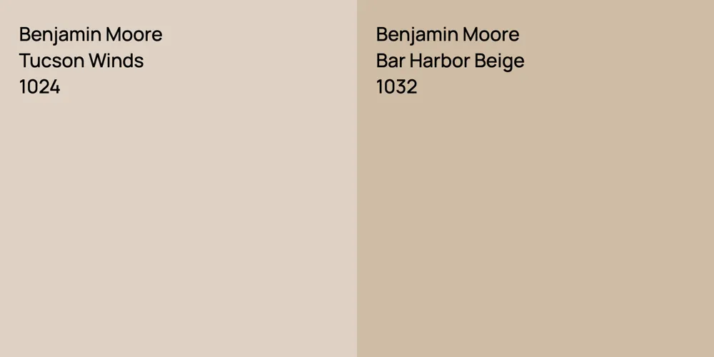 Benjamin Moore Tucson Winds vs. Benjamin Moore Bar Harbor Beige