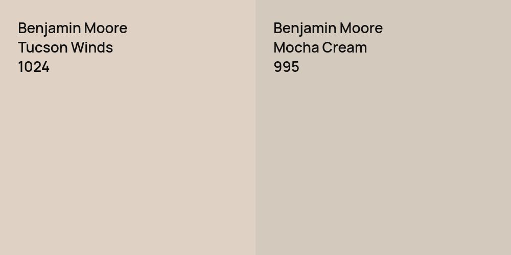 Benjamin Moore Tucson Winds vs. Benjamin Moore Mocha Cream