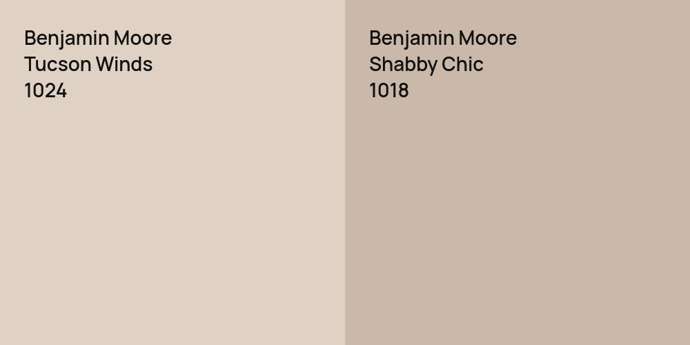 Benjamin Moore Tucson Winds vs. Benjamin Moore Shabby Chic