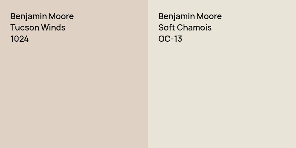 Benjamin Moore Tucson Winds vs. Benjamin Moore Soft Chamois