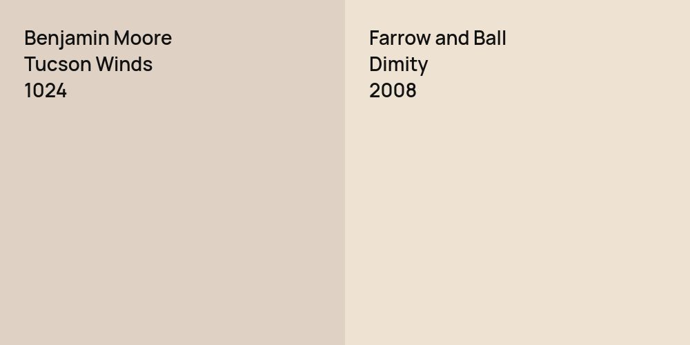 Benjamin Moore Tucson Winds vs. Farrow and Ball Dimity