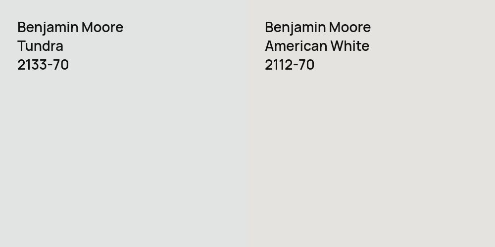 Benjamin Moore Tundra vs. Benjamin Moore American White