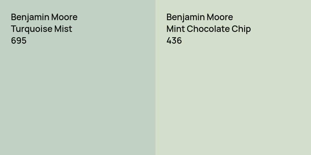 Benjamin Moore Turquoise Mist vs. Benjamin Moore Mint Chocolate Chip