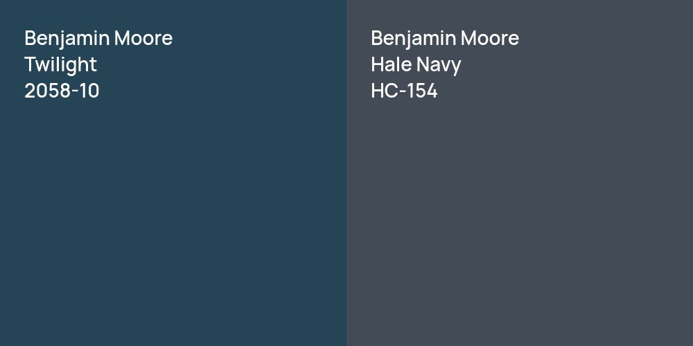 Benjamin Moore Twilight vs. Benjamin Moore Hale Navy