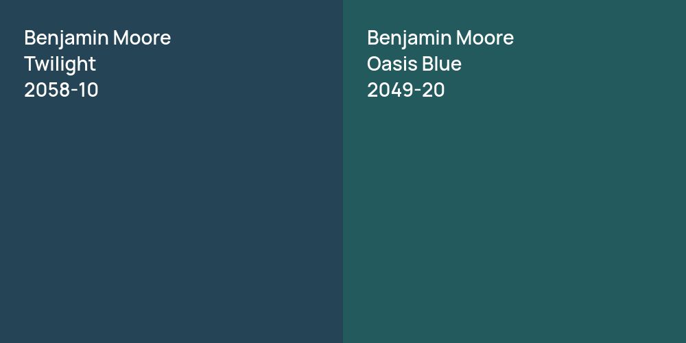 Benjamin Moore Twilight vs. Benjamin Moore Oasis Blue