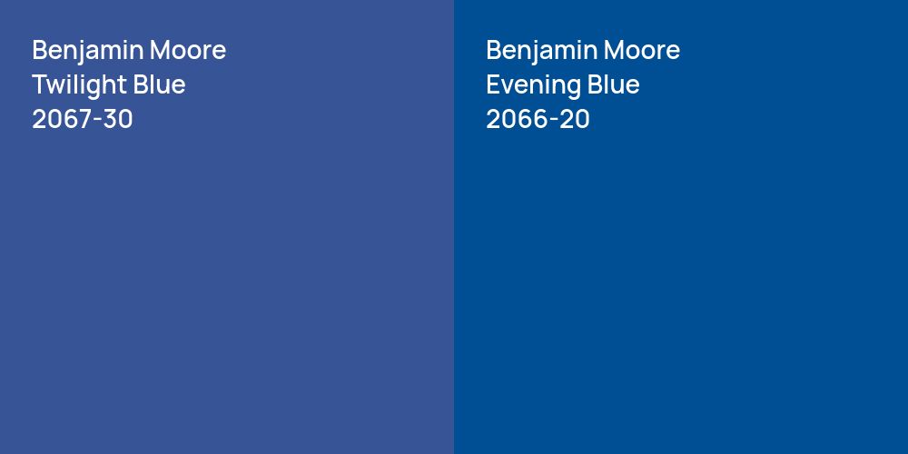 Benjamin Moore Twilight Blue vs. Benjamin Moore Evening Blue