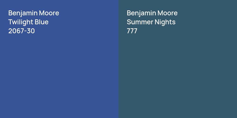 Benjamin Moore Twilight Blue vs. Benjamin Moore Summer Nights