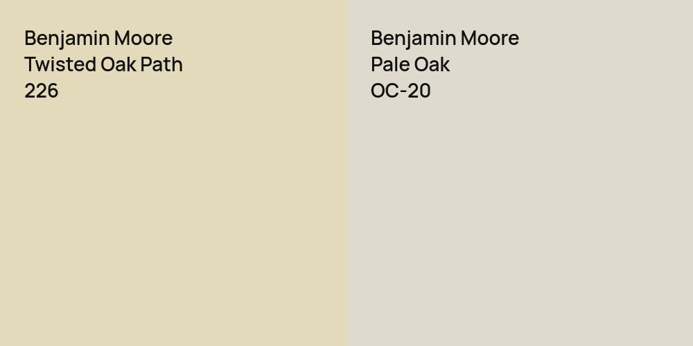 Benjamin Moore Twisted Oak Path vs. Benjamin Moore Pale Oak