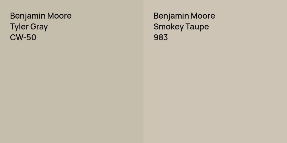 Benjamin Moore Tyler Gray vs. Benjamin Moore Smokey Taupe