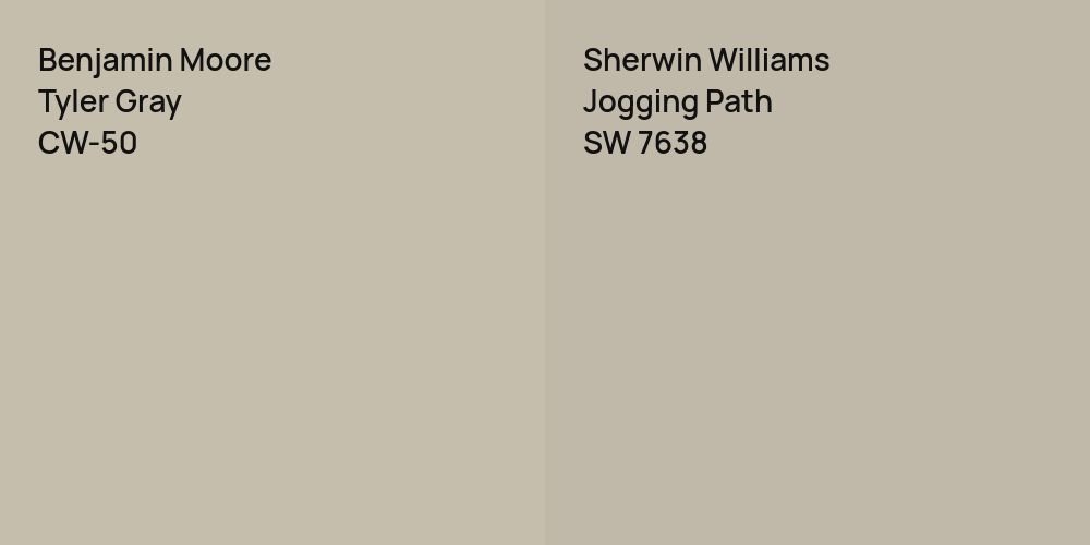 Benjamin Moore Tyler Gray vs. Sherwin Williams Jogging Path