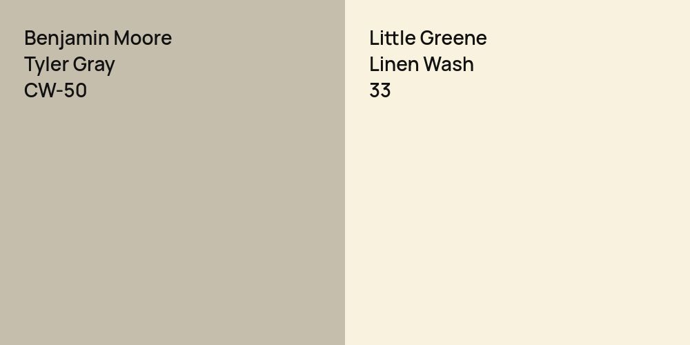 Benjamin Moore Tyler Gray vs. Little Greene Linen Wash