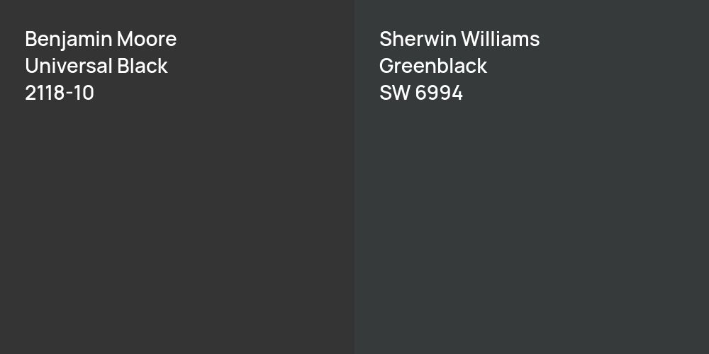 Benjamin Moore Universal Black vs. Sherwin Williams Greenblack