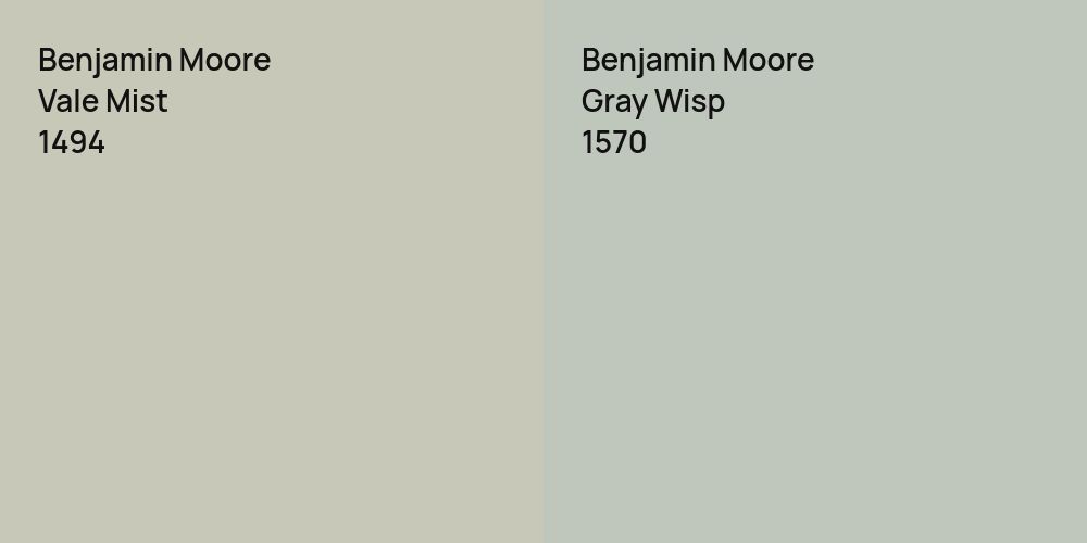 Benjamin Moore Vale Mist vs. Benjamin Moore Gray Wisp