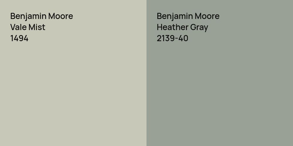 Benjamin Moore Vale Mist vs. Benjamin Moore Heather Gray