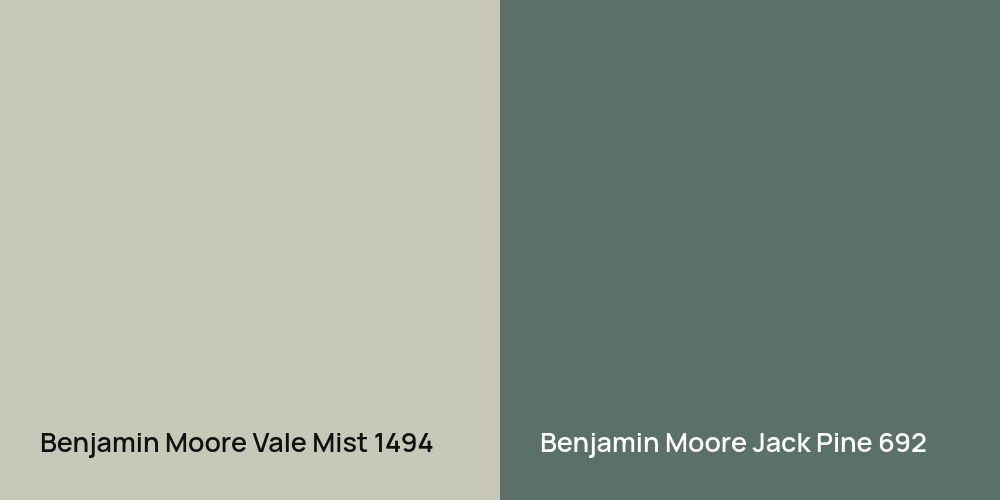 Benjamin Moore Vale Mist vs. Benjamin Moore Jack Pine