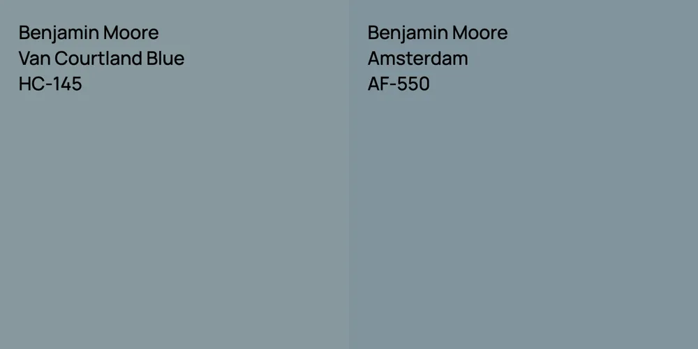 Benjamin Moore Van Courtland Blue vs. Benjamin Moore Amsterdam