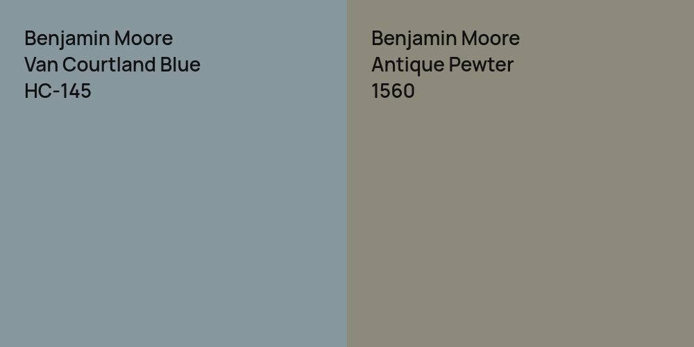 Benjamin Moore Van Courtland Blue vs. Benjamin Moore Antique Pewter