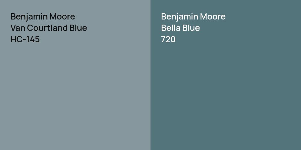 Benjamin Moore Van Courtland Blue vs. Benjamin Moore Bella Blue