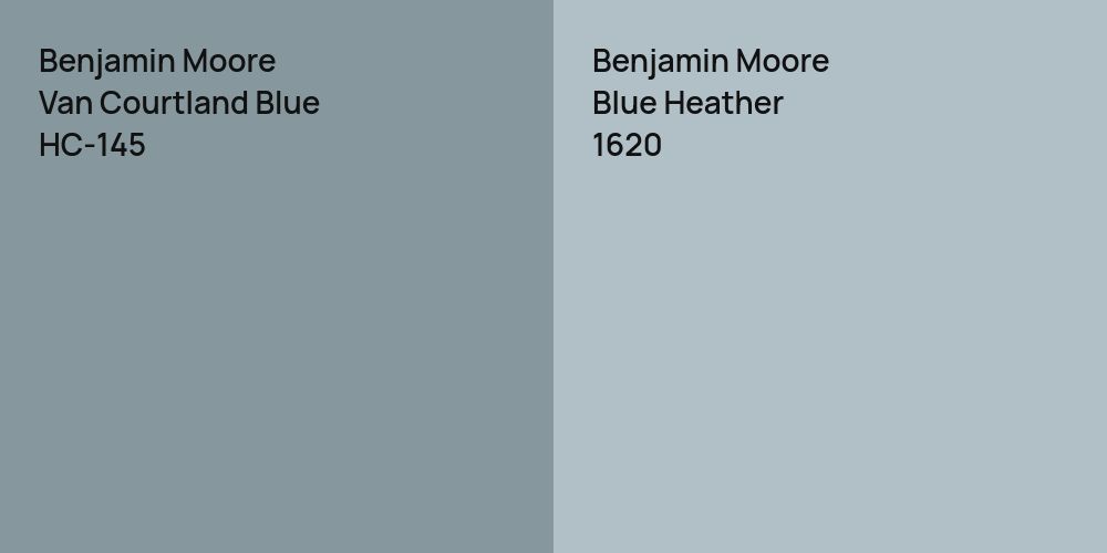 Benjamin Moore Van Courtland Blue vs. Benjamin Moore Blue Heather