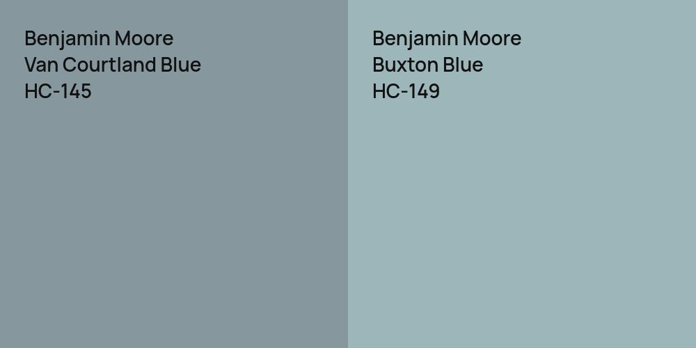 Benjamin Moore Van Courtland Blue vs. Benjamin Moore Buxton Blue