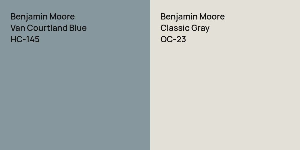 Benjamin Moore Van Courtland Blue vs. Benjamin Moore Classic Gray