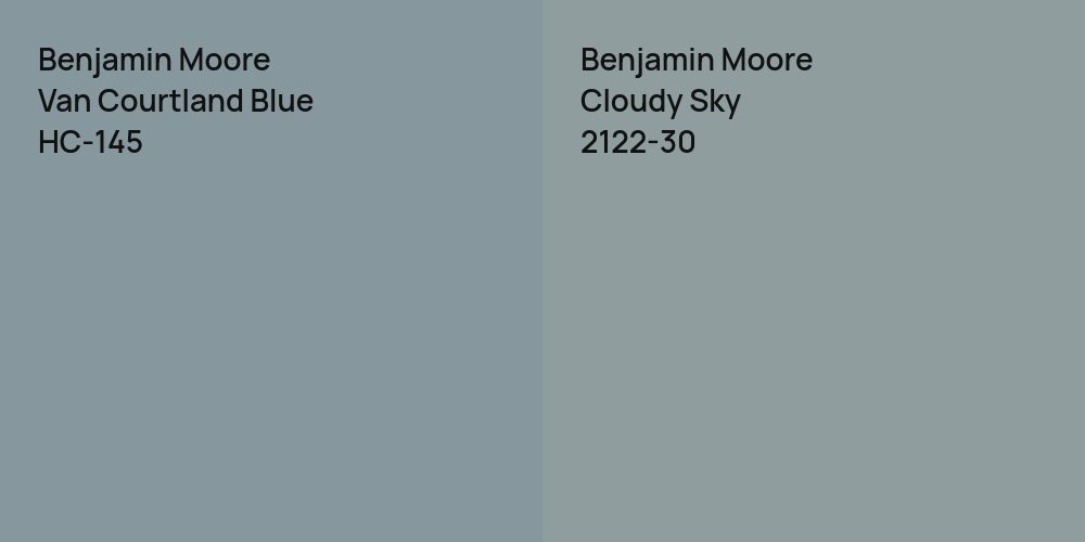 Benjamin Moore Van Courtland Blue vs. Benjamin Moore Cloudy Sky