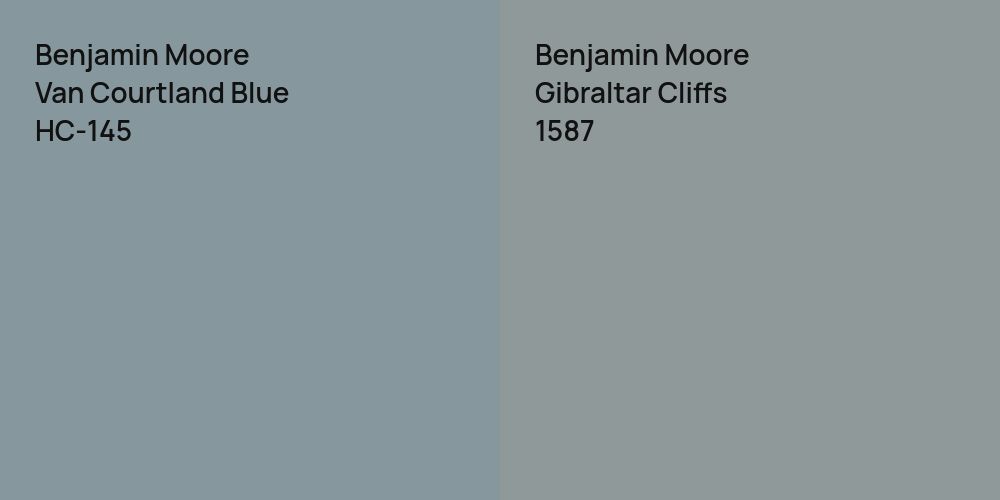 Benjamin Moore Van Courtland Blue vs. Benjamin Moore Gibraltar Cliffs