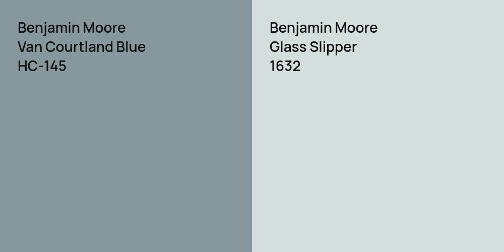 Benjamin Moore Van Courtland Blue vs. Benjamin Moore Glass Slipper