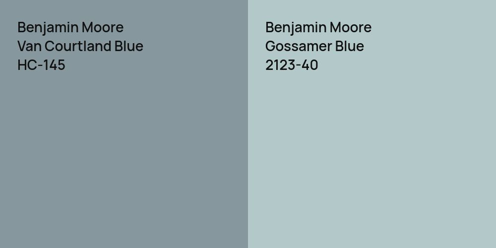 Benjamin Moore Van Courtland Blue vs. Benjamin Moore Gossamer Blue