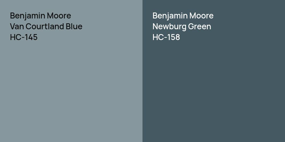 Benjamin Moore Van Courtland Blue vs. Benjamin Moore Newburg Green