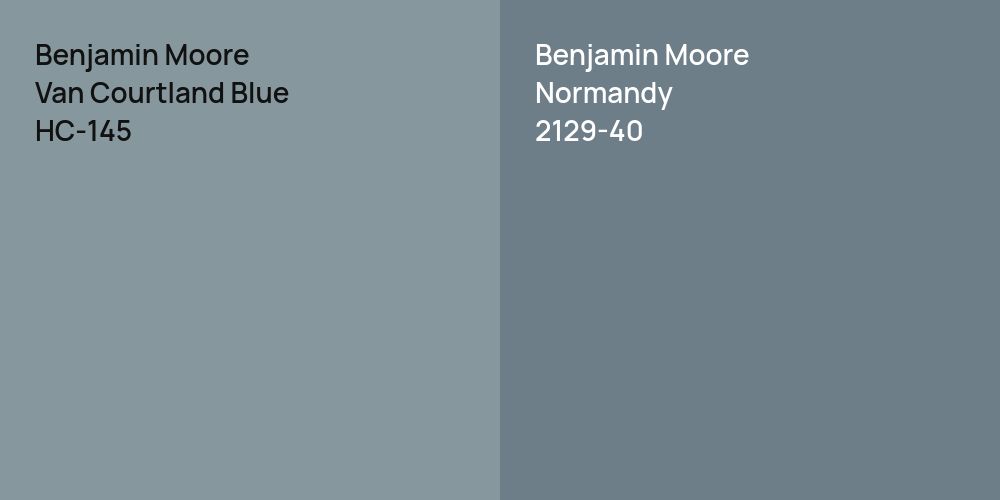 Benjamin Moore Van Courtland Blue vs. Benjamin Moore Normandy