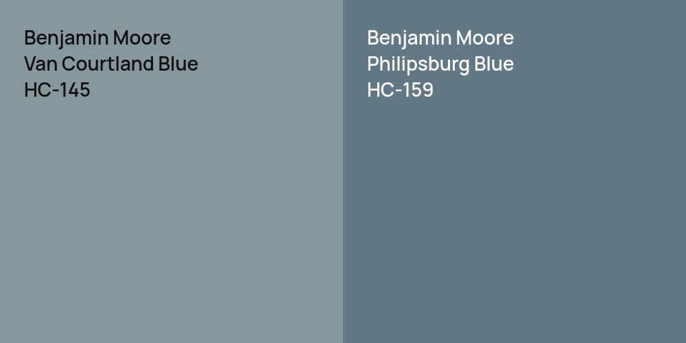 Benjamin Moore Van Courtland Blue vs. Benjamin Moore Philipsburg Blue