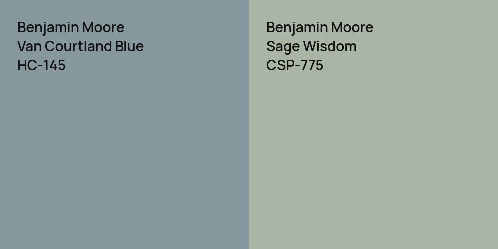 Benjamin Moore Van Courtland Blue vs. Benjamin Moore Sage Wisdom