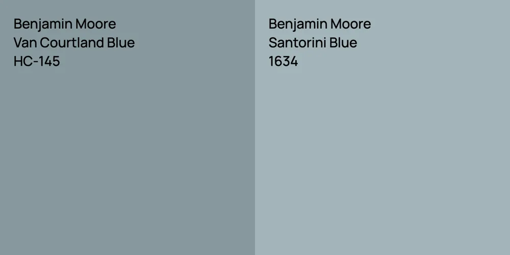 Benjamin Moore Van Courtland Blue vs. Benjamin Moore Santorini Blue