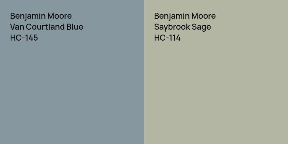 Benjamin Moore Van Courtland Blue vs. Benjamin Moore Saybrook Sage