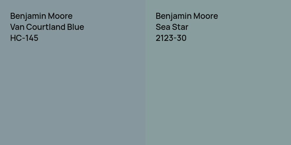 Benjamin Moore Van Courtland Blue vs. Benjamin Moore Sea Star