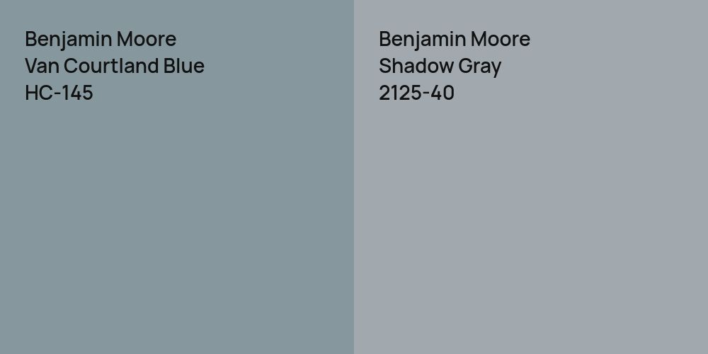 Benjamin Moore Van Courtland Blue vs. Benjamin Moore Shadow Gray